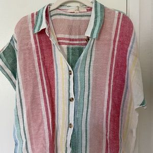 NWT Button Up T-shirt Blouse